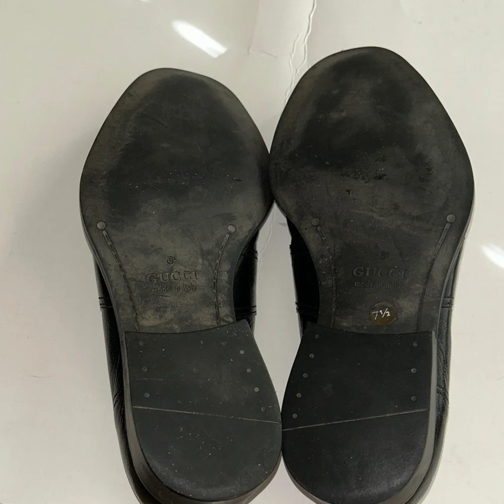 Gucci Black Leather Loafers for Men